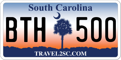 SC license plate BTH500