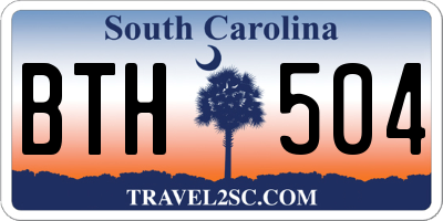 SC license plate BTH504