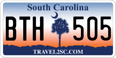 SC license plate BTH505