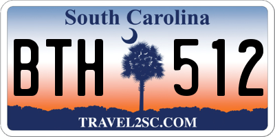 SC license plate BTH512