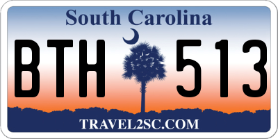 SC license plate BTH513