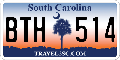 SC license plate BTH514