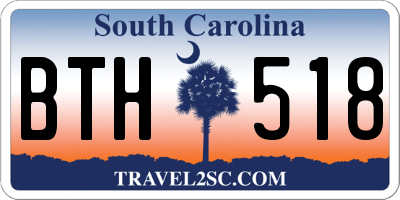 SC license plate BTH518