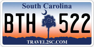 SC license plate BTH522