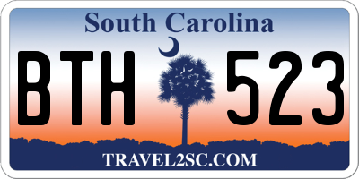 SC license plate BTH523