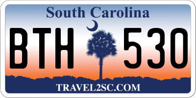 SC license plate BTH530