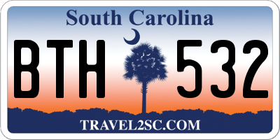 SC license plate BTH532