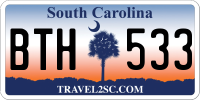 SC license plate BTH533
