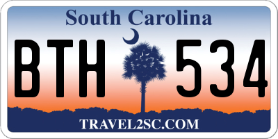 SC license plate BTH534