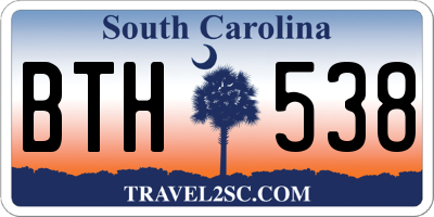 SC license plate BTH538