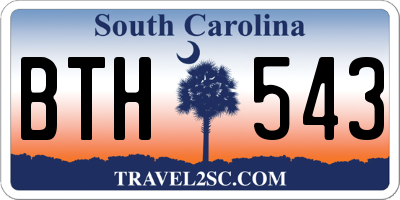 SC license plate BTH543