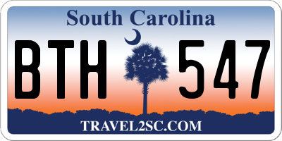 SC license plate BTH547