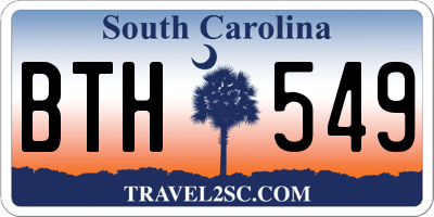 SC license plate BTH549