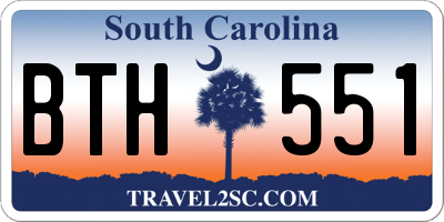 SC license plate BTH551