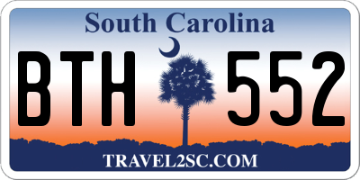 SC license plate BTH552