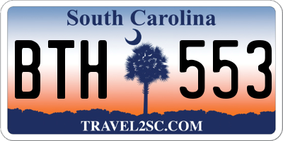 SC license plate BTH553