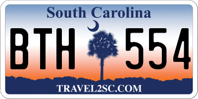 SC license plate BTH554