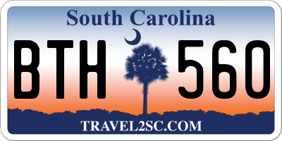 SC license plate BTH560