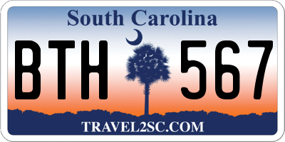 SC license plate BTH567