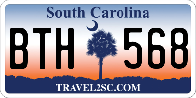 SC license plate BTH568