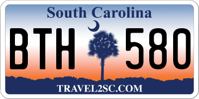 SC license plate BTH580