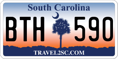 SC license plate BTH590