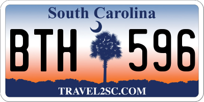 SC license plate BTH596