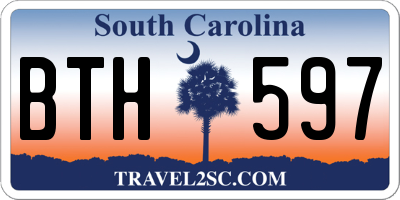 SC license plate BTH597