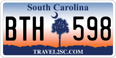 SC license plate BTH598