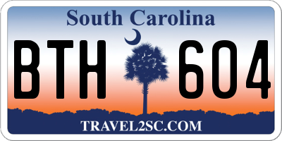 SC license plate BTH604