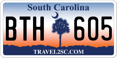 SC license plate BTH605