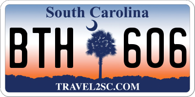 SC license plate BTH606