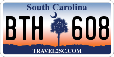 SC license plate BTH608