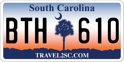 SC license plate BTH610