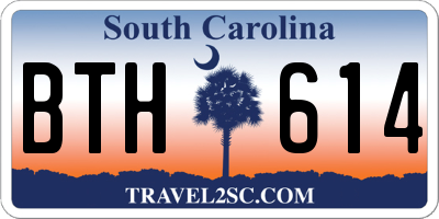 SC license plate BTH614