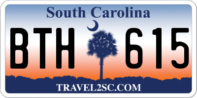 SC license plate BTH615