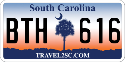 SC license plate BTH616
