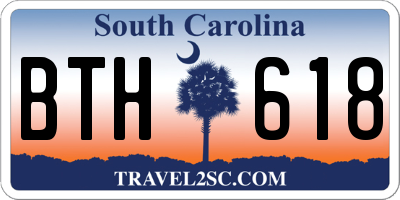 SC license plate BTH618