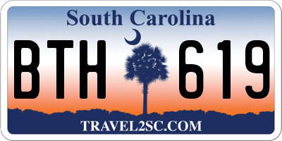 SC license plate BTH619