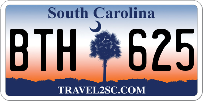SC license plate BTH625