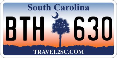 SC license plate BTH630