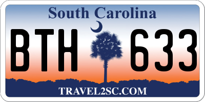 SC license plate BTH633