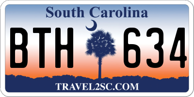 SC license plate BTH634