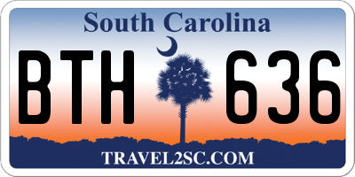 SC license plate BTH636