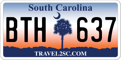 SC license plate BTH637