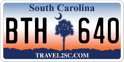SC license plate BTH640