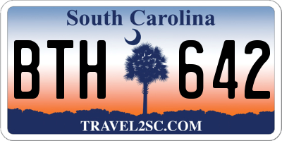 SC license plate BTH642