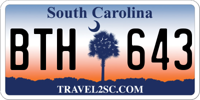 SC license plate BTH643