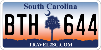 SC license plate BTH644