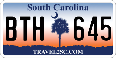 SC license plate BTH645